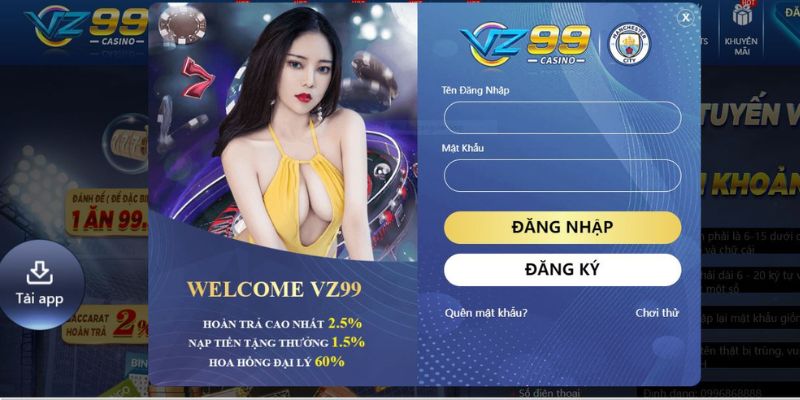 Quy trình đăng nhập Vz99 với 3 bước đơn giản